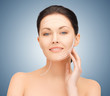 face and hands of beautiful woman