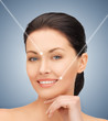 face and hands of beautiful woman