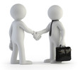 3d small people - handshake