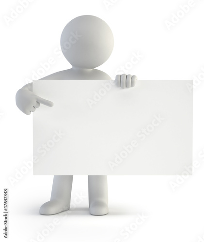 Illustration: 3d small people - your empty board 3d small people - your empty board