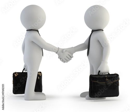 Illustration: 3d small people - deal 3d small people - deal