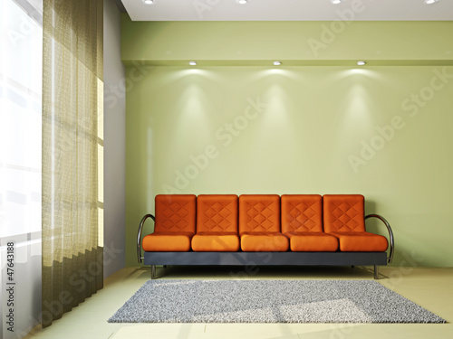Illustration: Livingroom with sofa and a carpet Livingroom with sofa and a carpet