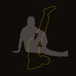 Exercising - man stretch and relax. Vector graphic