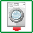 Closed washing machine on white background. Vector