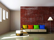 Livingroom with sofa and a lamp