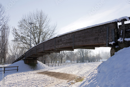 Photo: a bridge in the snow a bridge in the snow