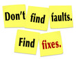 Don't Find Faults Find Fixes Saying Quote Sticky Notes