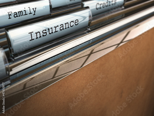 Illustration: Insurance folder, family security Insurance folder, family security