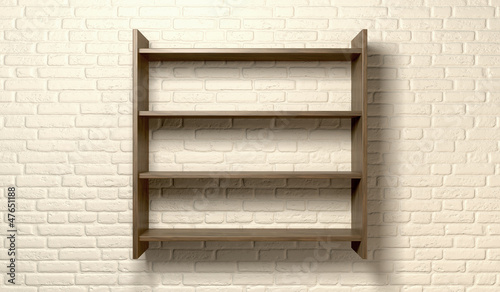 Illustration: Shelving Unit On A Wall Front Shelving Unit On A Wall Front