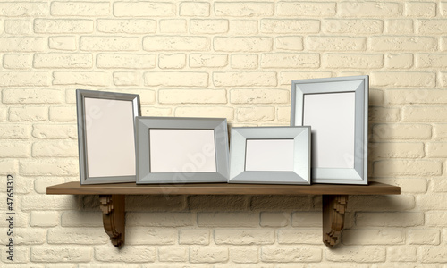 Illustration: Shelf With Picture Frames Front Shelf With Picture Frames Front