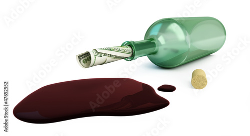 Illustration: bottle of wine dollars bottle of wine dollars