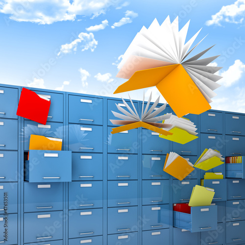 Illustration: flying files flying files