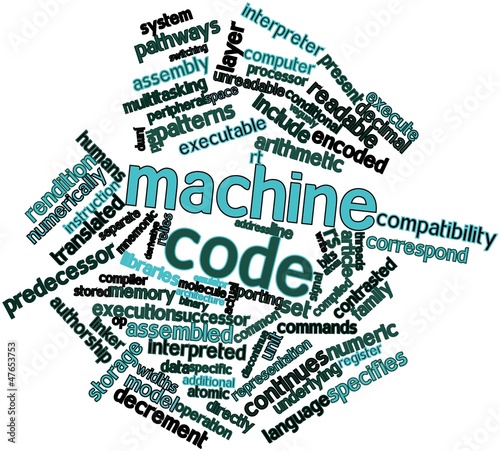 Illustration: Word cloud for Machine code Word cloud for Machine code