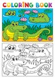 Coloring book crocodile image 2