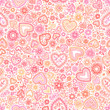 Valentine's day artistic red hearts vector seamless pattern