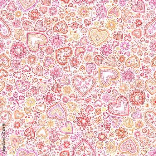 Vector: Valentine's day artistic red hearts vector seamless pattern Valentine's day artistic red hearts vector seamless pattern