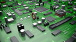 Seamlessly looping animation of an electronic board