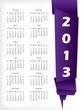 2013 calendar with purple origami pape