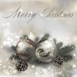 Merry Christmas greeting card with Christmas balls