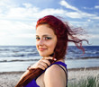 young woman on a beach