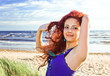 young woman on a beach