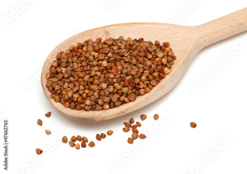 Photo: buckwheat in a wooden spoon buckwheat in a wooden spoon