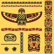 Canadian native art elements in vector