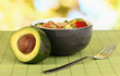 Tasty avocado salad in bowl