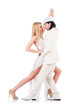 Photo: Pair dancing dances isolated on white Pair dancing dances isolated on white