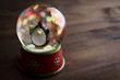 snow globe with snow flakes,beautiful holiday concept