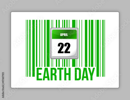 Illustration: nature barcode and Earth day nature barcode and Earth day