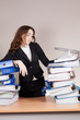 Woman with tons of folders