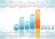 Vector: Calendar with chart for 2013 Calendar with chart for 2013