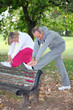 Senior people doing gymnastics