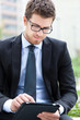 Businessman using a tablet pc