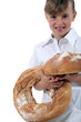 Little girl dressed as bakery worker
