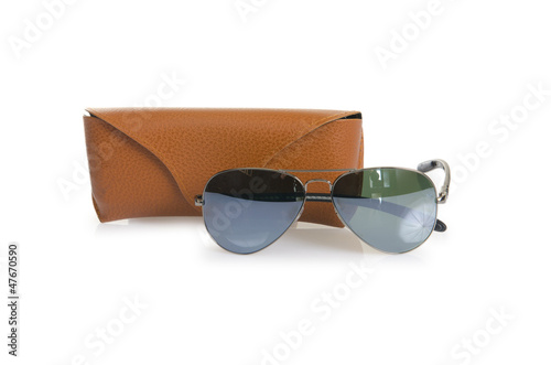 Photo: Elegant sunglasses isolated on the white Elegant sunglasses isolated on the white