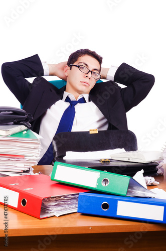 Photo: Busy stressed man in the office Busy stressed man in the office