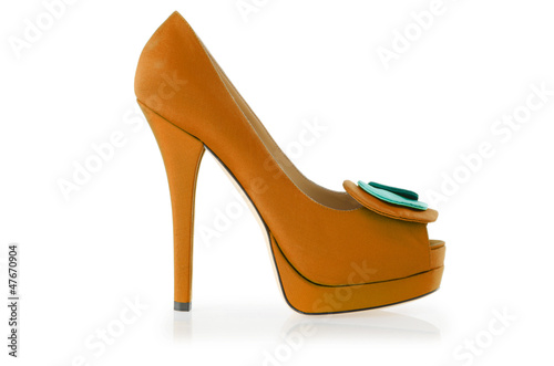 Photo: Woman shoes isolated on white Woman shoes isolated on white