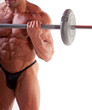 Bodybuilder exercising