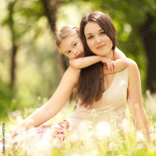 Photo: Mother and daughter in the park Mother and daughter in the park