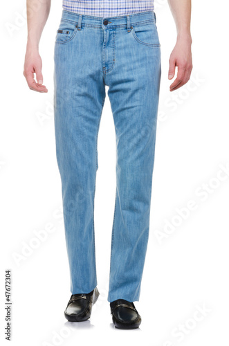 Photo: Fashion concept with trousers on white Fashion concept with trousers on white