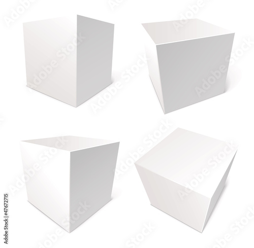 Vector: Blank box isolated on white background, vector, set Blank box isolated on white background, vector, set