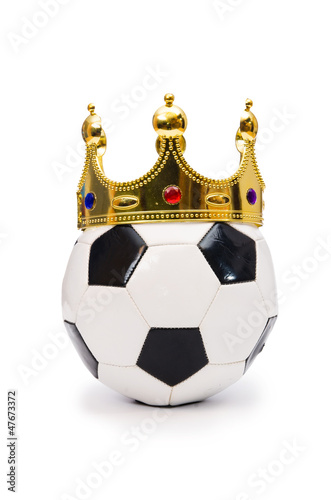 Photo: Football with crown on white Football with crown on white