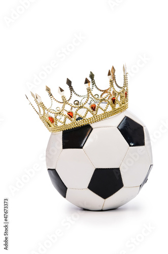 Photo: Football with crown on white Football with crown on white