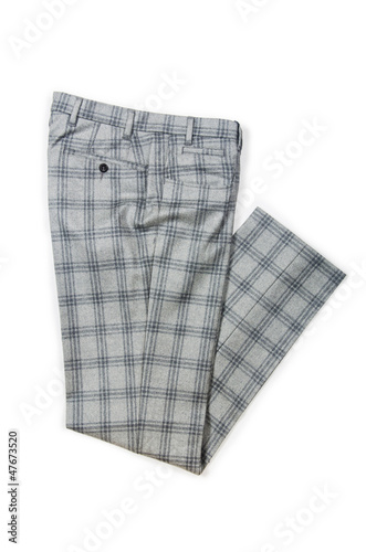 Photo: Fashion concept with trousers on white Fashion concept with trousers on white