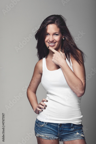 Photo: Portrait of beautiful brunette Portrait of beautiful brunette