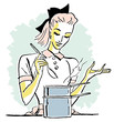 pop art style portrait of a chef