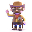 Cowboy waves goodbye