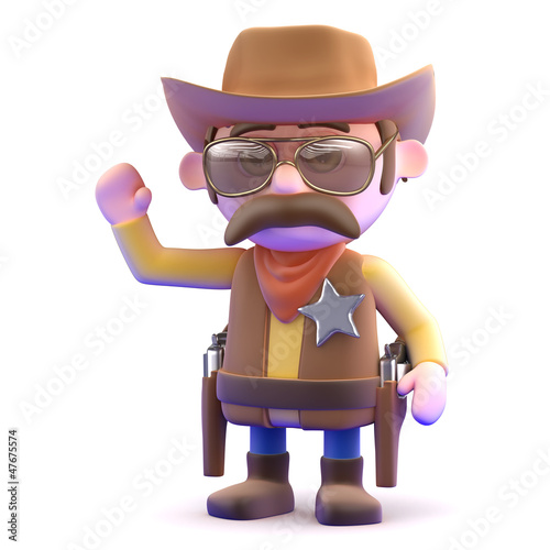 Illustration: Cowboy waves goodbye Cowboy waves goodbye